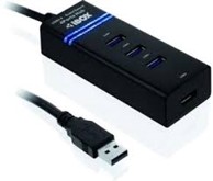 IBOX USB hub IUH3FB INTERFACE 5000 Mbit/s, crna