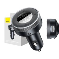 BASEUS Autodržač i punjač ENJOY CAR MP3, Bluetooth 5.0, microSD, AUX, crni