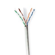 NEDIS Mrežni kabel u roli CAT6 fiksni u UTP CCA 100 0 m unutarnja zaštitna oprema okrugli PVC sivi poklon kutija