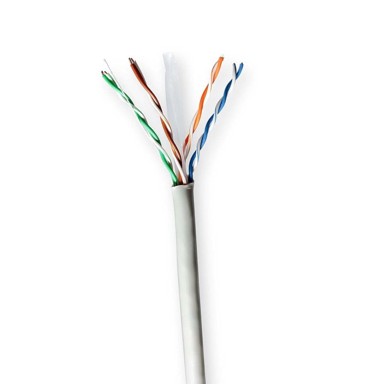 NEDIS Mrežni kabel u roli CAT6 fiksni u UTP CCA 100 0 m unutarnja zaštitna oprema okrugli PVC sivi poklon kutija