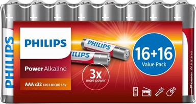 PHILIPS Baterije AAA 32 kom