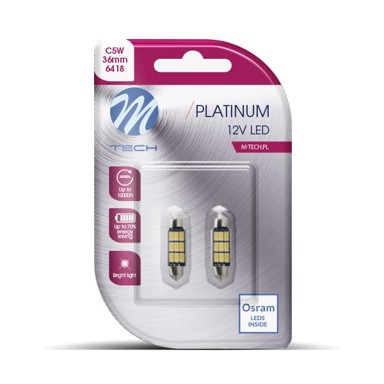 M-TECH Festoon (C5W, C10W) CANBUS 9x SMD5630 LED žarulje 36mm, 5700K, hladno bijela