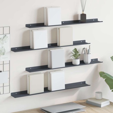 Polica, zidna, antracit, 80 x 9 x 2,5 cm, 4 kom