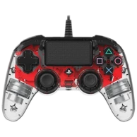 BIGBEN Kontroler Nacon Compact Light, za PS4, žični, prozirno-crveni