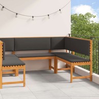 5-dijelni set za vrt s jastučićima, od masivnog drva acacije