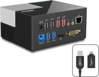 WAVLINK Priključna stanica za laptop, USB 3.0/C, HDMI, DVI/HDMI/VGA, gigabitni LAN, audio, 4 x USB, 2 x punjenje