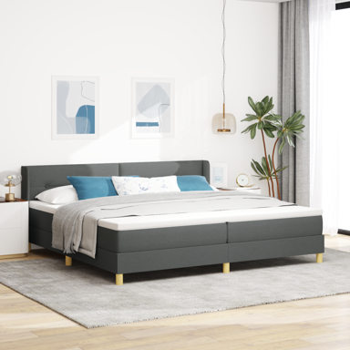 Box Spring krevet s madracem, tamnosivi, 200x200 cm