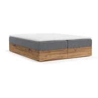 MAISON DE RÊVE Boxspring krevet Faro 180x200 cm s prostorom za pohranu, sivi/u prirodnoj boji