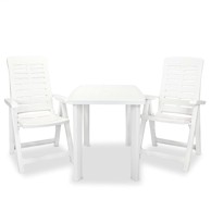 3-dijelni bistro set od plastike bijeli