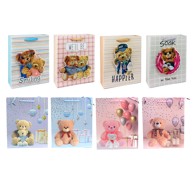 Poklon vrećica, 32x10x26 cm, medvjedići