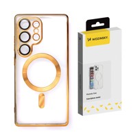 WOZINSKY Maskica, Samsung Galaxy S24 FE, MagSafe, elektroplatirana, zlatna