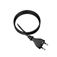 Gumeni kabel za napajanje s ravnim utikačem 3 m 2 x 1,5 mm² tip e 16 A, crni
