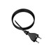 Gumeni kabel za napajanje s ravnim utikačem 3 m 2 x 1,5 mm² tip e 16 A, crni
