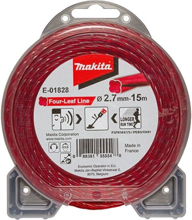 MAKITA Najlonska nit, djetelina, 2,7 mm / 15 m, crvena