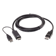ATEN HDMI + USB/DisplayPort video prilagodnik 2L-7D02HDP, 1,8 m, crni