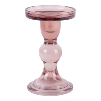 PT LIVING Ružičasti stakleni svijećnjak Art