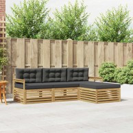 Set vanjskih sofa s jastucima 4 kom, bijela i antracit, poliester
