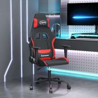 Gaming stolica, crno-crvena, tkanina, bez naslona za noge