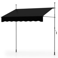 NORTHIX Uvlačna balkonska tenda bez bušenja 200 cm, otporna na UV zračenje, crna