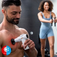 INNOVAGOODS masažni pištolj Hokgun s hlađenjem i grijanjem, 6 nastavaka