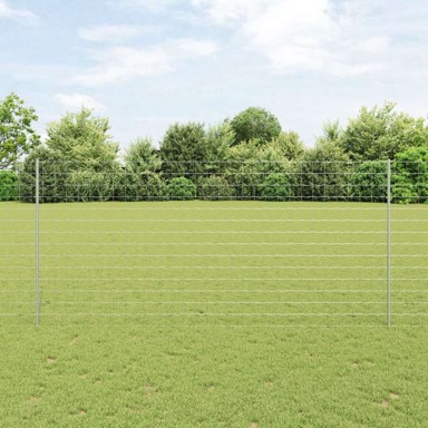Euro ograda s 10 u nosača 1. 4x10 m čelik, srebrna