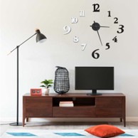 Sat, zidni, 3D moderan dizajn, 100 cm, crno-bijeli