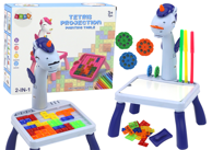 Mini projektor tetris, stol 2u1, plavi, jednorog