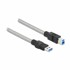 DELOCK USB 3.2 AB kabel 0,5 m metalni omotač, siva