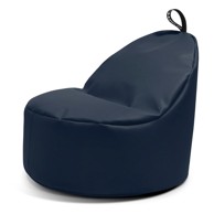 SO SOFT? Tamno plava dječja vreća za sjedenje od imitacije kože Round M 