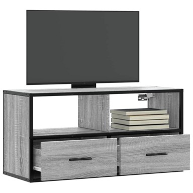 TV ormarić sivi sonoma 80x31x39,5 cm od konstruiranog drva i metal