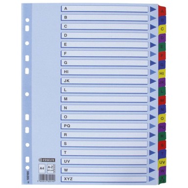 ESSELTE Kartonska pregrada A4 A-Z kolor, 20 listova