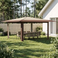 Gazebo bez bočnih stranica 4 x 4 m, krem i smeđi