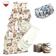 Set platnenih pelena za višekratnu upotrebu Zeleni medvjedići, Coolmax