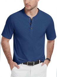 NIKCORP Muška Henley majica M, plava