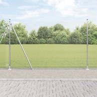 Zavarena žičana ograda s 7 flanširanih stupova 1.5 x 10 m, pocinčani čelik
