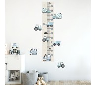 PASTELOWE Naljepnica za mjerenje visine djece, građevinska vozila, plava