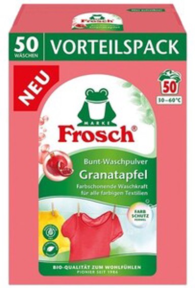 FROSCH Prašak za pranje obojenog rublja Nar, 50 pranja, 3.3 kg