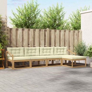 Set vanjskih sofa s jastukom, 4-dijelni, poliester, bijela
