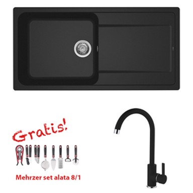 ELLECI Set sudoper Life 480 + slavina C01, crna