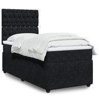 Box spring krevet s madracem crni 90x200 cm baršunasti