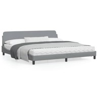 Okvir za krevet s uzglavljem svjetlosivi 200x200 cm od tkanine
