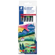 STAEDTLER Flomaster 3001 C6-1, obostrani akvarel, Europa, 6 boja, blister pakiranje