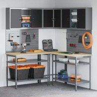 Set za pohranu alata od 10 dijelova, crno inženjersko drvo i metal