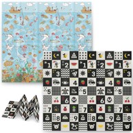 Sklopiva dvostrana pjenasta podloga 200 x 180 x 1 cm ocean/crno bijelo