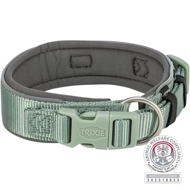 TRIXIE Ogrlica za pse PREMIUM EXTRA ŠIROKA L-XL, 53-62 cm/50 mm, zelena/grafit