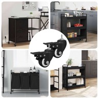 Kotači 2 kom M6 x 1,5 mm željezo i najlon, crna