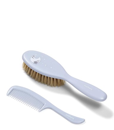BABYONO Četka i češalj za kosu Mekani s prirodnim vlaknima Soft, plavi