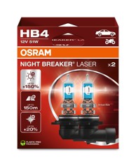 OSRAM Night Breaker Laser 12V HB4 do 150% više svjetla do 20% bjelije (3700K)