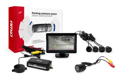 AMIO Parking senzori, 4 kom, crni, 22 mm, TFT01 4,3'' zaslon, buzzer, HD-301-IR kamera za rikverc