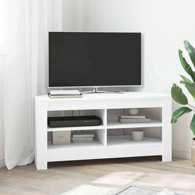 Kutni TV ormar 102×40,5×45 cm konstruirano drvo, bijeli